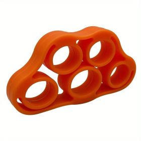 1pc Silicone Finger Expander (Fit Up To 60kg); Exercise Hand Grip; Wrist Strength Trainer Finger Exerciser Resistance Bands Fitness Equipment - Orange