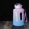 Sports Water Jug With Time Markers; Gradient Color Fitness Accessories - Purple/blue - 2300ml