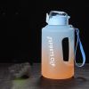 Sports Water Jug With Time Markers; Gradient Color Fitness Accessories - Blue/orange - 2300ml