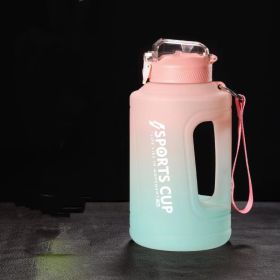 Sports Water Jug With Time Markers; Gradient Color Fitness Accessories - Pink/green - 1500ml