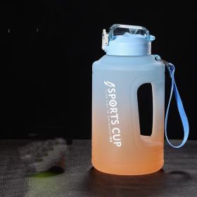 Sports Water Jug With Time Markers; Gradient Color Fitness Accessories - Blue/orange - 1500ml