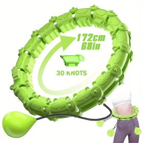 1pc Smart Weighted Hula Hoops, Fitness Weight Loss Gear, With Detachable Knots & Adjustable Weight - Green - 30 Konts