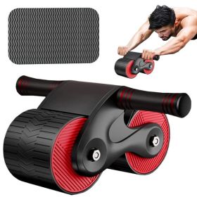 1pc Rebound Abdominal Roller Wheel For Abdominal Exercise Fitness With Knee Mat; Home Fitness Equipment For Abs Workout - Red