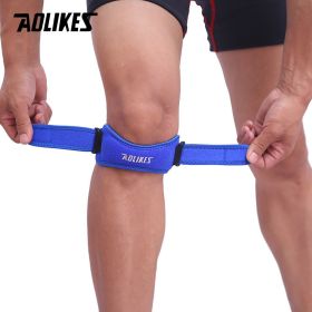 Aolikes 1pc Adjustable Knee Strap; Patellar Tendon Pressurized Protector; Support Slider Pad Guard For Badminton Running - Blue