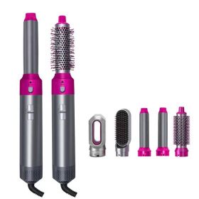 5 In 1 Curling Set With Brush Motor Hair Styler Hot Air Brush Professional Hair Dryer Brush Straightener For All Hair Styles - Grey - Colorful Package