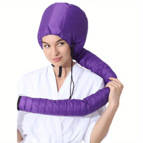 1pc Soft Bonnet Hooded Hair Dryer Attachment For Natural Curly Textured Hair Care; Drying; Styling; Curling; Adjustable Large Hooded Bonnet - Purple