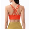 Nylon Top Women Bra Sexy Top Woman Breathable Underwear Women Fitness Yoga Sports Bra For Women Gym 22 Colors - Orange - L