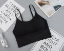 Women Sports Bra back bra Quick Dry Padded Shockproof Gym Fitness Running Sport Brassiere Tops Push Up Bras Sports Bra Crop Top - Black - Free Size