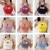 New Sexy Women's Sports Bra Top Women Tight Elastic Gym Sport Yoga Bras Bralette Crop Top Chest Pad Removable 13 Colors - 9 Pairs - M