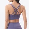 Nylon Top Women Bra Sexy Top Woman Breathable Underwear Women Fitness Yoga Sports Bra For Women Gym 22 Colors - Amethyst - XL