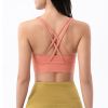 Nylon Top Women Bra Sexy Top Woman Breathable Underwear Women Fitness Yoga Sports Bra For Women Gym 22 Colors - Coral Red - L