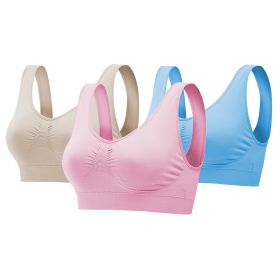 3 Pack Sport Bras For Women Seamless Wire free Bra Light Support Tank Tops For Fitness Workout Sports Yoga Sleep Wearing - LP_LB_Nude - 4XL