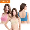 3 Pack Sport Bras For Women Seamless Wire free Bra Light Support Tank Tops For Fitness Workout Sports Yoga Sleep Wearing - LP_LB_Nude - 3XL