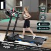 Treadmills for Home, Electric Treadmill with 15% Automatic Incline, Foldable 3.25HP Workout Running Machine Walking, Double Running Board Shock Absorp