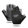 Breathable Fitness Gloves Gym Weightlifting Thin Non-slip Half Finger Cycling Gloves Equipment Yoga Bodybuilding Training Sports Grey Color - L