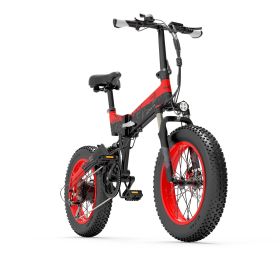 Bezior XF200 20 Inch Fat Tire1000W 48V 15Ah Electric Bicycle - Red