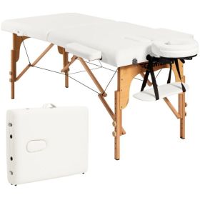 Portable Adjustable Facial Spa Bed with Carry Case - white