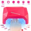 36W UV LED Lamp Nail Polish Dryer 15 LEDs Fingernail Toenail Gel Curing Machine Nail Art Painting Salon Tools Set US Plug - Red