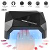 36W UV LED Lamp Nail Polish Dryer 15 LEDs Fingernail Toenail Gel Curing Machine Nail Art Painting Salon Tools Set US Plug - Black