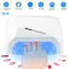 36W UV LED Lamp Nail Polish Dryer 15 LEDs Fingernail Toenail Gel Curing Machine Nail Art Painting Salon Tools Set US Plug - White