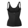 Zippered Waist Trainer Corset Waist Tummy Control Body Shaper Cincher Back Support with Adjustable Straps - L