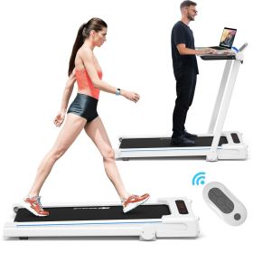 2.25HP Folding Treadmill Running Machine with Table Speaker Remote - White