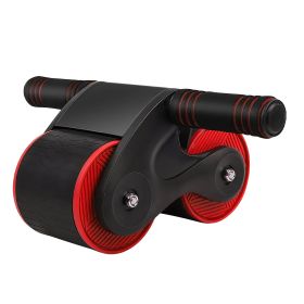 Automatic Rebound Abdominal Wheel Anti-slip AB Roller Wheel with Kneel Pad Phone Holder Home Gym Abdominal Exerciser for Men Women - Red