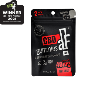 CBDaF! Gummies 40mg 2 pack Fruit Flavors - 40mg