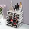 Plastic Cosmetics Storage Rack 4 Small Drawers and 3 Larger Drawers Transparent--YS - as picture