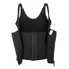 Zippered Waist Trainer Corset Waist Tummy Control Body Shaper Cincher Back Support with Adjustable Straps - L