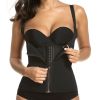 Zippered Waist Trainer Corset Waist Tummy Control Body Shaper Cincher Back Support with Adjustable Straps - S