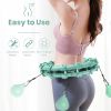 1pc Smart Weighted Hula Hoops, Fitness Weight Loss Gear, With Detachable Knots & Adjustable Weight - Mint Green - 24 Konts