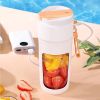 Portable Wireless Blender With The Straw; USB Travel Juice Cup Baby Food Mixing Juicer Machince With Updated 8 Blades - White