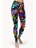 Throwing Print Butt-Lifting Sexy Yoga Pants, High Waist Slim Fit Mid-Stretch Fitness Workout Pants, Women's Activewear - Multicolor - XL(12)