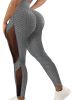 Honeycomb Mesh Contrast Leggings, Sporty Skinny High Waist Lifting Yoga Leggings, Women's Clothing - Grey - L(8/10)