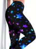 Throwing Print Butt-Lifting Sexy Yoga Pants, High Waist Slim Fit Mid-Stretch Fitness Workout Pants, Women's Activewear - Dodger Blue - M(6)