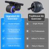 Automatic Rebound Abdominal Wheel Anti-slip AB Roller Wheel with Kneel Pad Phone Holder Home Gym Abdominal Exerciser for Men Women - Blue