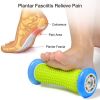 Foot Roller Massage For Relief Plantar Fasciitis And Heel Foot Arch Pain Reflexology Massager For Back Leg Hand Muscle Relaxtion - light blue