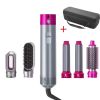 5 In 1 Curling Set With Brush Motor Hair Styler Hot Air Brush Professional Hair Dryer Brush Straightener For All Hair Styles - Grey - Colorful Package