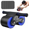 1pc Rebound Abdominal Roller Wheel For Abdominal Exercise Fitness With Knee Mat; Home Fitness Equipment For Abs Workout - White