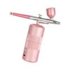 Oxygen Injector Mini Air Compressor Kit Air-Brush Paint Spray Gun Airbrush For Nail Art Tattoo Craft Cake Nano Fog Mist Sprayer - pink