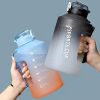 Sports Water Jug With Time Markers; Gradient Color Fitness Accessories - Black/white - 2300ml