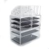 Cosmetics Storage Rack with 6 Small & 2 Large Drawers Transparent YF - Transparent