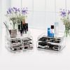 Cosmetics Storage Rack with 6 Small & 2 Large Drawers Transparent YF - Transparent