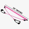 2 Latex Exercise Resistance Band - 2-Section Sticks - All-in-one Strength Weights Equipment for Body Fitness Squat Yoga  - pink