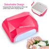 36W UV LED Lamp Nail Polish Dryer 15 LEDs Fingernail Toenail Gel Curing Machine Nail Art Painting Salon Tools Set US Plug - Red