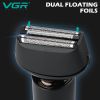 VGR washable electric shaver for men rechargeable beard electric razor bald head shaving machine wet&amp;dry lithium battery - retail box