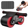 1pc Rebound Abdominal Roller Wheel For Abdominal Exercise Fitness With Knee Mat; Home Fitness Equipment For Abs Workout - White