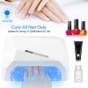 36W UV LED Lamp Nail Polish Dryer 15 LEDs Fingernail Toenail Gel Curing Machine Nail Art Painting Salon Tools Set US Plug - White