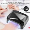 36W UV LED Lamp Nail Polish Dryer 15 LEDs Fingernail Toenail Gel Curing Machine Nail Art Painting Salon Tools Set US Plug - Black